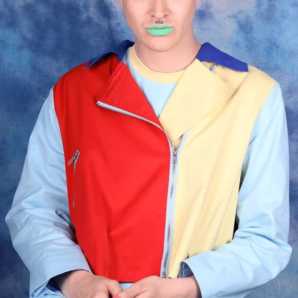 NWT Hayley Elsaesser Picnic Colour Block Moto Jacket - Picture 5 of 12